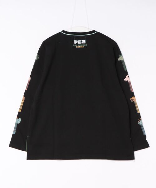 PEZコラボ恐竜スリーブプリントロンTEE/ユニセックス(Tシャツ/カットソー)|DOUBLE NAME(ダブルネーム) PEZコラボ恐竜スリーブプリントロンTEE/ユニセックス(Tシャツ/カットソー)|DOUBLE NAME(ダブルネーム)