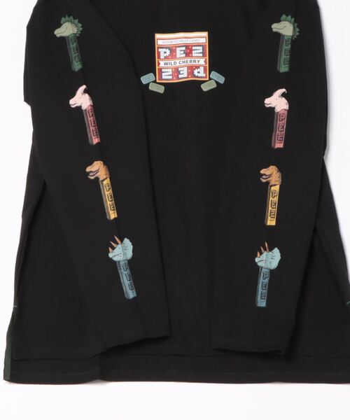 PEZコラボ恐竜スリーブプリントロンTEE/ユニセックス(Tシャツ/カットソー)|DOUBLE NAME(ダブルネーム) PEZコラボ恐竜スリーブプリントロンTEE/ユニセックス(Tシャツ/カットソー)|DOUBLE NAME(ダブルネーム)