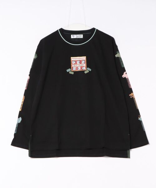 PEZコラボ恐竜スリーブプリントロンTEE/ユニセックス(Tシャツ/カットソー)|DOUBLE NAME(ダブルネーム) PEZコラボ恐竜スリーブプリントロンTEE/ユニセックス(Tシャツ/カットソー)|DOUBLE NAME(ダブルネーム)