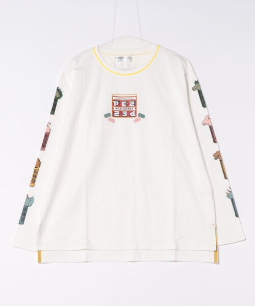 PEZコラボ恐竜スリーブプリントロンTEE/ユニセックス(Tシャツ/カットソー)|DOUBLE NAME(ダブルネーム) PEZコラボ恐竜スリーブプリントロンTEE/ユニセックス(Tシャツ/カットソー)|DOUBLE NAME(ダブルネーム)