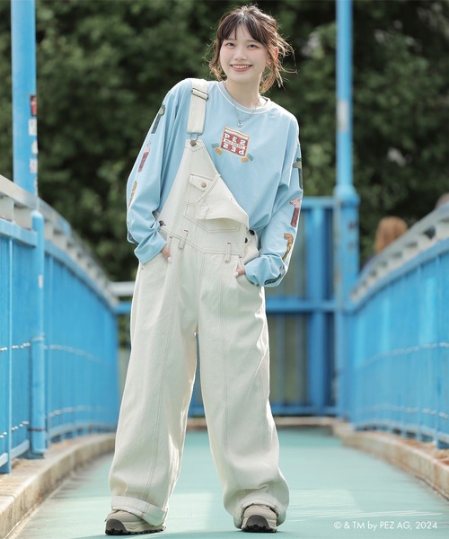 PEZコラボ恐竜スリーブプリントロンTEE/ユニセックス(Tシャツ/カットソー)|DOUBLE NAME(ダブルネーム) PEZコラボ恐竜スリーブプリントロンTEE/ユニセックス(Tシャツ/カットソー)|DOUBLE NAME(ダブルネーム)