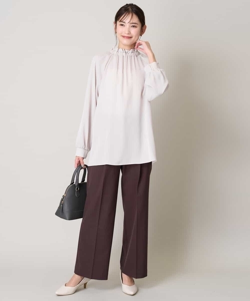 a.v.v（アーヴェヴェ）の「【洗える/イージーケア/UVカット/ストレッチ】スカルノテックスストレートワイドパンツ（その他パンツ・レディース・ネイビー/ブラウン/ライトグレー・38/40/34/36/42）」の14枚目の写真