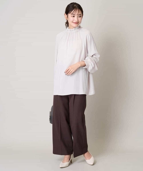 a.v.v（アーヴェヴェ）の「【洗える/イージーケア/UVカット/ストレッチ】スカルノテックスストレートワイドパンツ（その他パンツ・レディース・ネイビー/ブラウン/ライトグレー・38/40/34/36/42）」の16枚目の写真