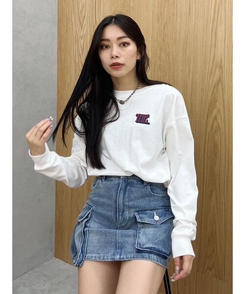 EVRIS（エヴリス）の「THE SHAPE ロンT（Tシャツ/カットソー・レディース・ブラック/ホワイト/ピンク・FREE）」の15枚目の写真