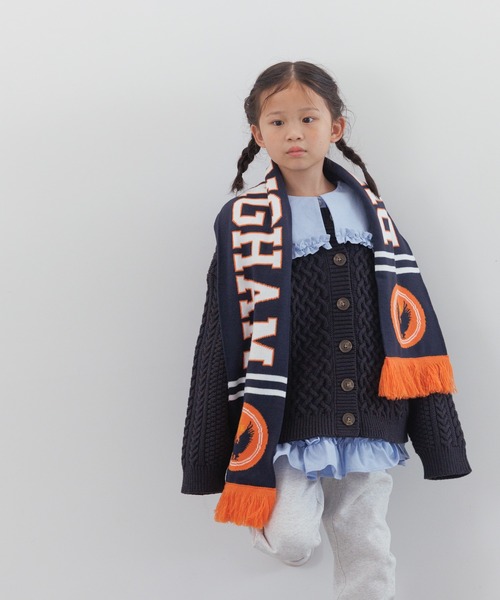 LOWRYS FARM（ローリーズファーム）の「ロゴニットマフラー　147593（マフラー・キッズ・ネイビー/ブルー・FREE）」の10枚目の写真