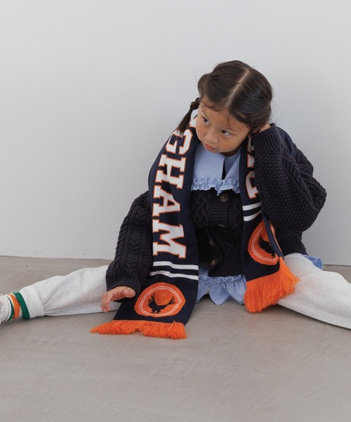 LOWRYS FARM（ローリーズファーム）の「ロゴニットマフラー　147593（マフラー・キッズ・ネイビー/ブルー・FREE）」の9枚目の写真