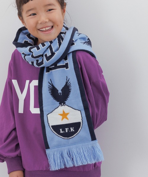 LOWRYS FARM（ローリーズファーム）の「ロゴニットマフラー　147593（マフラー・キッズ・ネイビー/ブルー・FREE）」の7枚目の写真