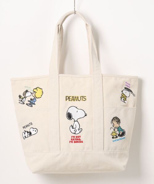 PEANUTS(ピーナッツ)の「PEANUTS 刺繍トートバッグ(トートバッグ・レディース・アイボリー/ライトインディゴブルー/インディゴブルー・FREE)」の13枚目の写真