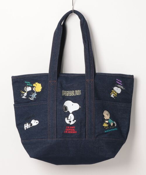 PEANUTS(ピーナッツ)の「PEANUTS 刺繍トートバッグ(トートバッグ・レディース・アイボリー/ライトインディゴブルー/インディゴブルー・FREE)」の12枚目の写真