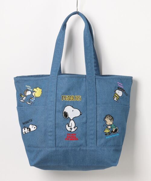 PEANUTS(ピーナッツ)の「PEANUTS 刺繍トートバッグ(トートバッグ・レディース・アイボリー/ライトインディゴブルー/インディゴブルー・FREE)」の11枚目の写真