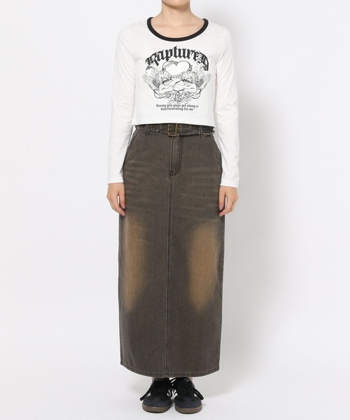 3.3 Field Trip （3.3フィールドトリップ）の「3.3 Field Trip／パンクプリントロングスリーブ（Tシャツ/カットソー・レディース・ブラック/ホワイト・FREE）」の8枚目の写真