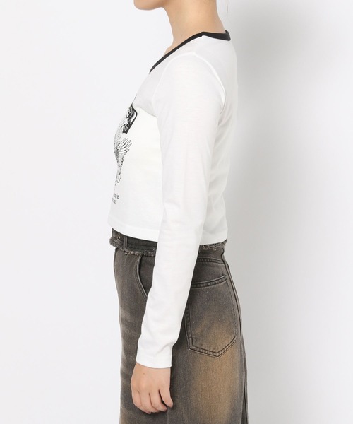 3.3 Field Trip （3.3フィールドトリップ）の「3.3 Field Trip／パンクプリントロングスリーブ（Tシャツ/カットソー・レディース・ブラック/ホワイト・FREE）」の10枚目の写真