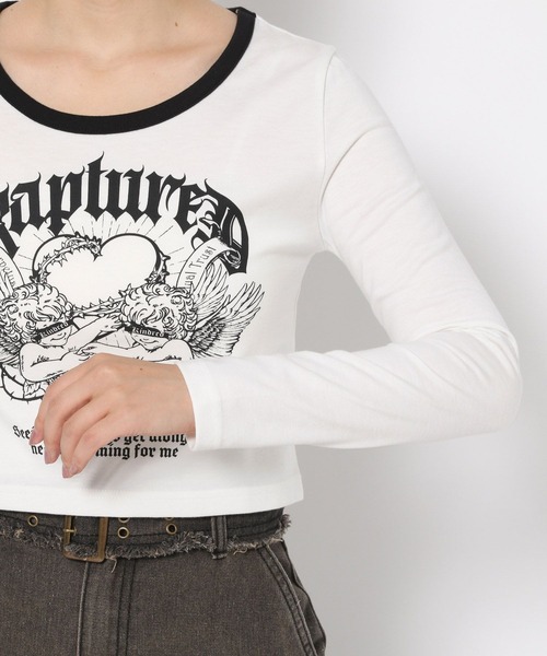 3.3 Field Trip （3.3フィールドトリップ）の「3.3 Field Trip／パンクプリントロングスリーブ（Tシャツ/カットソー・レディース・ブラック/ホワイト・FREE）」の12枚目の写真