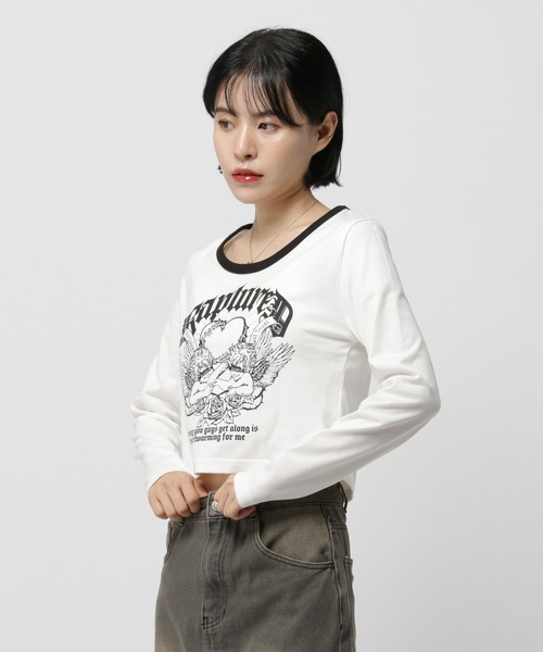 3.3 Field Trip （3.3フィールドトリップ）の「3.3 Field Trip／パンクプリントロングスリーブ（Tシャツ/カットソー・レディース・ブラック/ホワイト・FREE）」の22枚目の写真