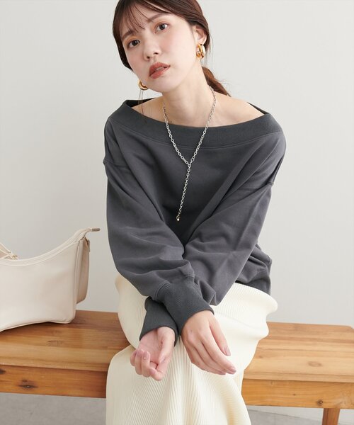 【新品】裏毛オフショルオーバーサイズトップス ココディール ＼SALE50%OFF+2点購入で10%OFFクーポン有／土日も