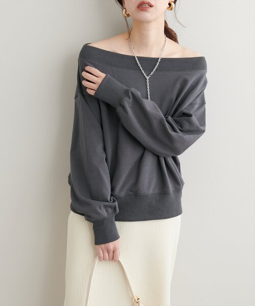 セール】オフショルにもなる2way裏毛プルオーバー（Tシャツ