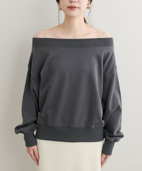 セール】オフショルにもなる2way裏毛プルオーバー（Tシャツ