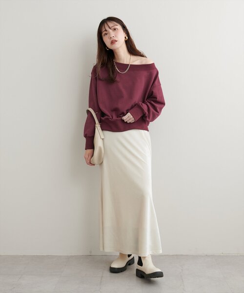 セール】オフショルにもなる2way裏毛プルオーバー（Tシャツ/カットソー