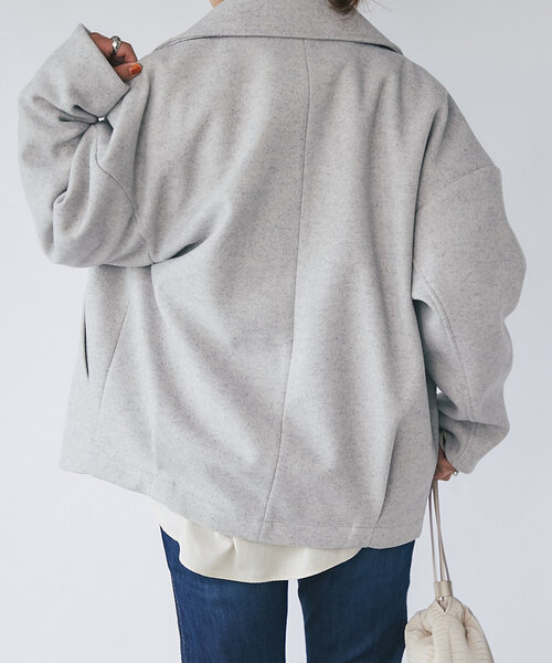 un dix cors（アンディコール）の「《サイズ展開あり！MIKI's企画》襟付きミドルコート（ピーコート・レディース・グレー/ネイビー/モカ・FREE/S）」の7枚目の写真