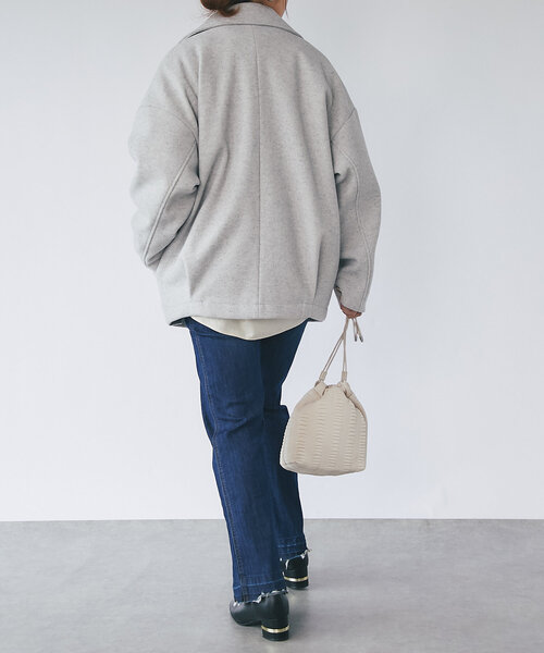 un dix cors（アンディコール）の「《サイズ展開あり！MIKI's企画》襟付きミドルコート（ピーコート・レディース・グレー/ネイビー/モカ・FREE/S）」の11枚目の写真