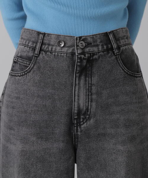 FREE'S MART（フリーズマート）の「◆裾ボタン2WAYバギーデニム（デニムパンツ・レディース・ブラック系その他/ブルー系その他3・MEDIUM/SMALL）」の6枚目の写真