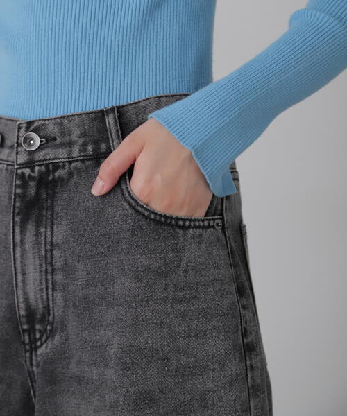 FREE'S MART（フリーズマート）の「◆裾ボタン2WAYバギーデニム（デニムパンツ・レディース・ブラック系その他/ブルー系その他3・MEDIUM/SMALL）」の7枚目の写真