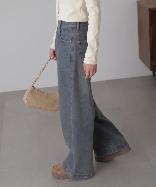 FREE'S MART（フリーズマート）の「◆裾ボタン2WAYバギーデニム（デニムパンツ・レディース・ブラック系その他/ブルー系その他3・MEDIUM/SMALL）」の14枚目の写真