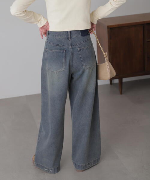 FREE'S MART（フリーズマート）の「◆裾ボタン2WAYバギーデニム（デニムパンツ・レディース・ブラック系その他/ブルー系その他3・MEDIUM/SMALL）」の15枚目の写真