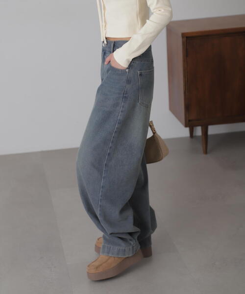 FREE'S MART（フリーズマート）の「◆裾ボタン2WAYバギーデニム（デニムパンツ・レディース・ブラック系その他/ブルー系その他3・MEDIUM/SMALL）」の18枚目の写真