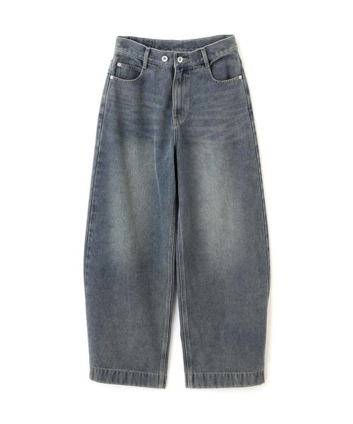 まめHOLIDAY 　デニムシャツ　デニムパンツ2本 セール】◇裾ボタン2WAYバギーデニム（デニムパンツ）｜FREE'S