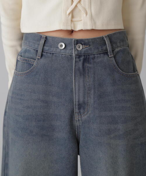 セール】◇裾ボタン2WAYバギーデニム（デニムパンツ）｜FREE'S