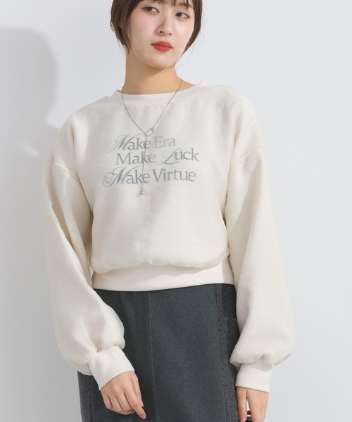 PICCIN（ピッチン）の「【WEB限定】フロントロゴシアープルオーバー（スウェット・レディース・ライトグレー/ブラック/オフホワイト・M/L）」の7枚目の写真