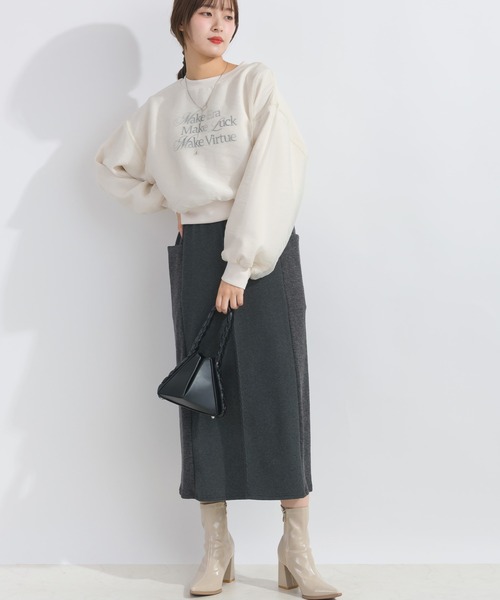 PICCIN（ピッチン）の「【WEB限定】フロントロゴシアープルオーバー（スウェット・レディース・ライトグレー/ブラック/オフホワイト・M/L）」の8枚目の写真