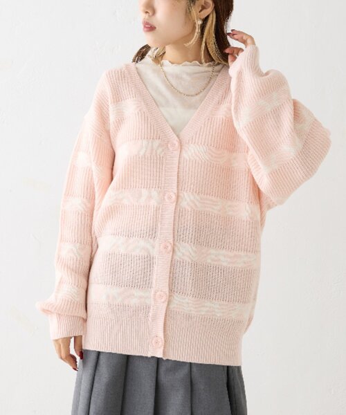 w closet（ダブルクローゼット）の「リボンビッグカーディガン