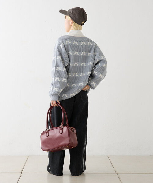 w closet（ダブルクローゼット）の「リボンビッグカーディガン（カーディガン/ボレロ・レディース・オフホワイト/ピンク/サックスブルー/ブラック・FREE）」の21枚目の写真