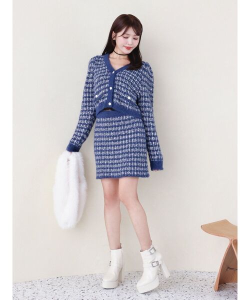 EATME(イートミー)の「ツイードライクニットスカート(セットアップ可能)(スカート・レディース・ネイビー/レッド/オフホワイト/ブラック・FREE)」の14枚目の写真