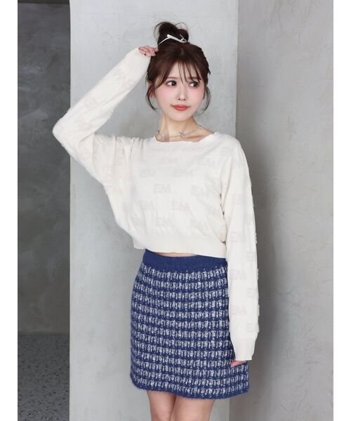 EATME(イートミー)の「ツイードライクニットスカート(セットアップ可能)(スカート・レディース・ネイビー/レッド/オフホワイト/ブラック・FREE)」の15枚目の写真