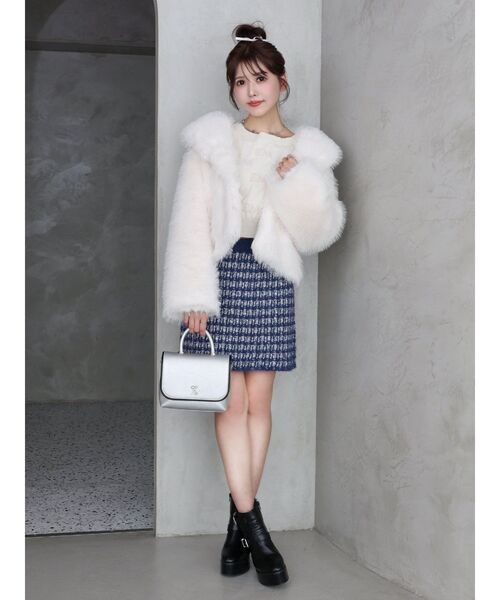 EATME(イートミー)の「ツイードライクニットスカート(セットアップ可能)(スカート・レディース・ネイビー/レッド/オフホワイト/ブラック・FREE)」の16枚目の写真