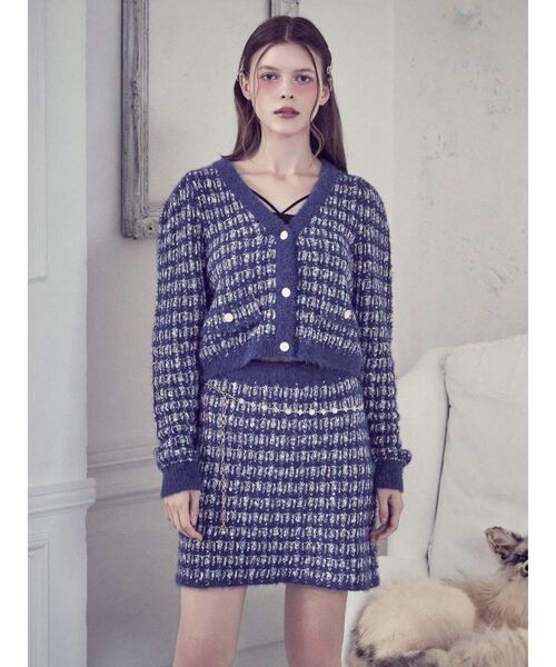 EATME(イートミー)の「ツイードライクニットスカート(セットアップ可能)(スカート・レディース・ネイビー/レッド/オフホワイト/ブラック・FREE)」の17枚目の写真