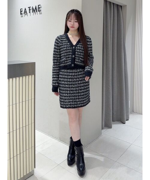 EATME(イートミー)の「ツイードライクニットスカート(セットアップ可能)(スカート・レディース・ネイビー/レッド/オフホワイト/ブラック・FREE)」の19枚目の写真