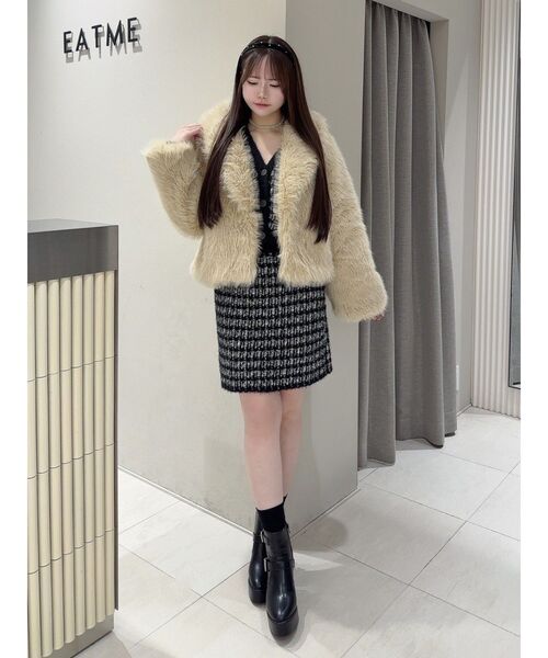 EATME(イートミー)の「ツイードライクニットスカート(セットアップ可能)(スカート・レディース・ネイビー/レッド/オフホワイト/ブラック・FREE)」の20枚目の写真