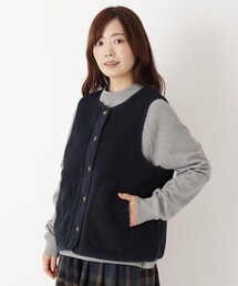 ボア無地 ベスト