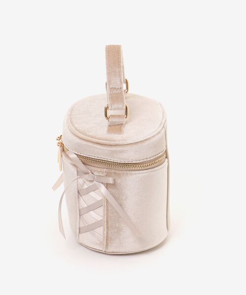 MAJESTIC LEGON（マジェスティックレゴン）の「レースアップベロアバニティバッグ（ショルダーバッグ・レディース・モカ/アイボリー・FREE）」の14枚目の写真