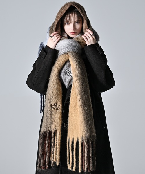 セール】volume fringe shaggy muffler / ボリュームフリンジシャギー