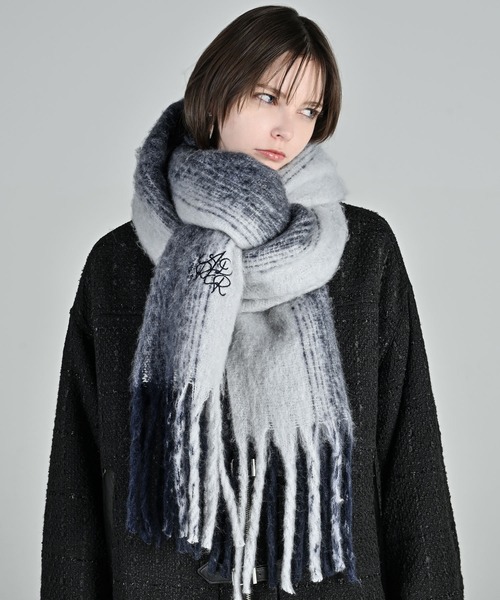 セール】volume fringe shaggy muffler / ボリュームフリンジシャギー