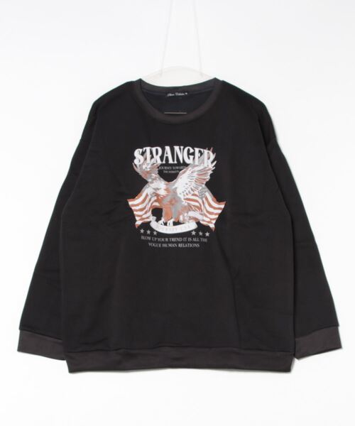 STYLEBLOCK（スタイルブロック）の「裏起毛プリントBIGトレーナー（スウェット・メンズ・オートミール/ネイビー/パープル/グレー/ベージュ/ベージュ系その他/グレイッシュベージュ/ブラック系その他/ブラック・M/L）」の3枚目の写真