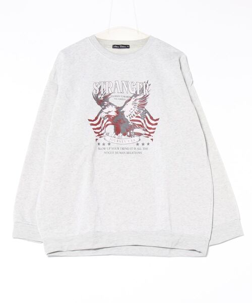 STYLEBLOCK（スタイルブロック）の「裏起毛プリントBIGトレーナー（スウェット・メンズ・オートミール/ネイビー/パープル/グレー/ベージュ/ベージュ系その他/グレイッシュベージュ/ブラック系その他/ブラック・M/L）」の6枚目の写真