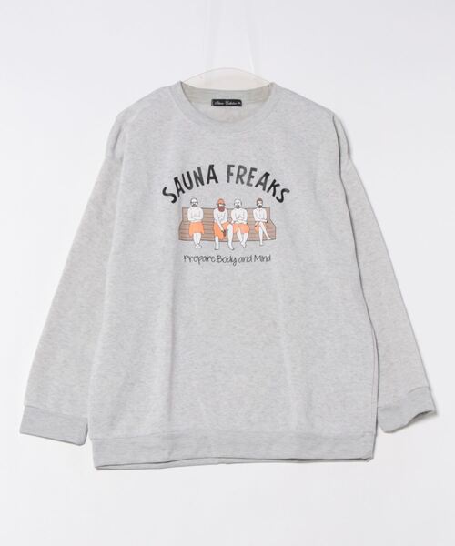 STYLEBLOCK（スタイルブロック）の「裏起毛プリントBIGトレーナー（スウェット・メンズ・オートミール/ネイビー/パープル/グレー/ベージュ/ベージュ系その他/グレイッシュベージュ/ブラック系その他/ブラック・M/L）」の4枚目の写真