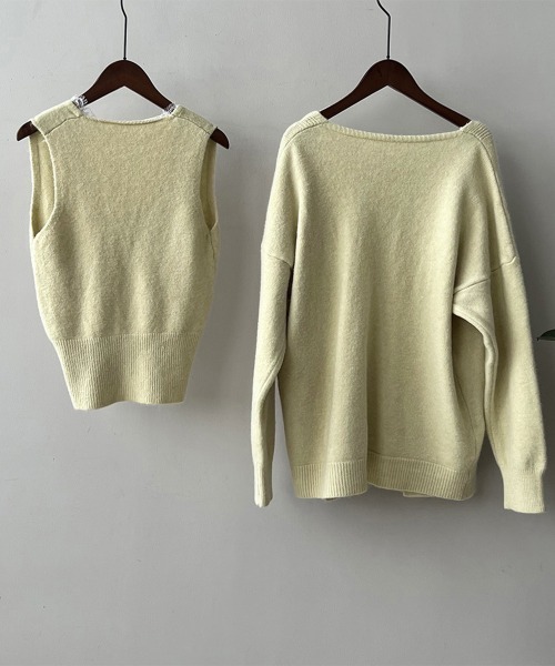 Miniministore(ミニミニストア)の「Vネックタンク ニットカーディガンセット(ニット/セーター・レディース・ベージュ/ライトベージュ/ブラック/ダークグレー・FREE)」の20枚目の写真