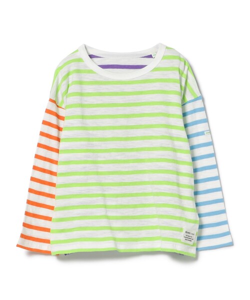 BEAMS mini（ビームスミニ）の「カラフル ボーダー ロングスリーブ Tシャツ 2025SS（90～150cm）（Tシャツ/カットソー・キッズ・その他/パープル/ケリーグリーン/オレンジ/ブルー/レッド系その他3・150/130/120/110/100/90/140）」の6枚目の写真